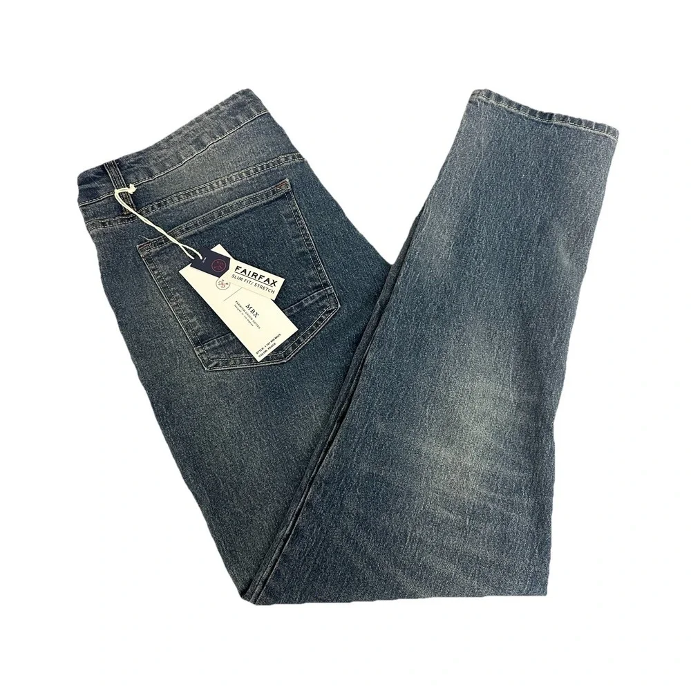 MBX ‎ Men's Fairfax Denim, Slim Fit Stretch Premium Jeans Peace Size 36X30 New